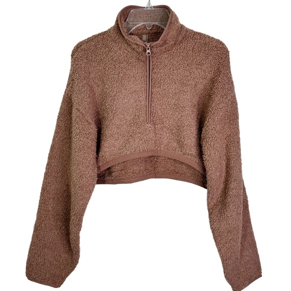 NWT Skims Cozy Knit Cropped Pullover in Tiger’s Eye Women’s Sz S/M - Picture 1 of 10